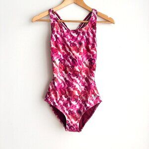 Speedo Pink White Tie Dye One Piece Swimsuit New 6